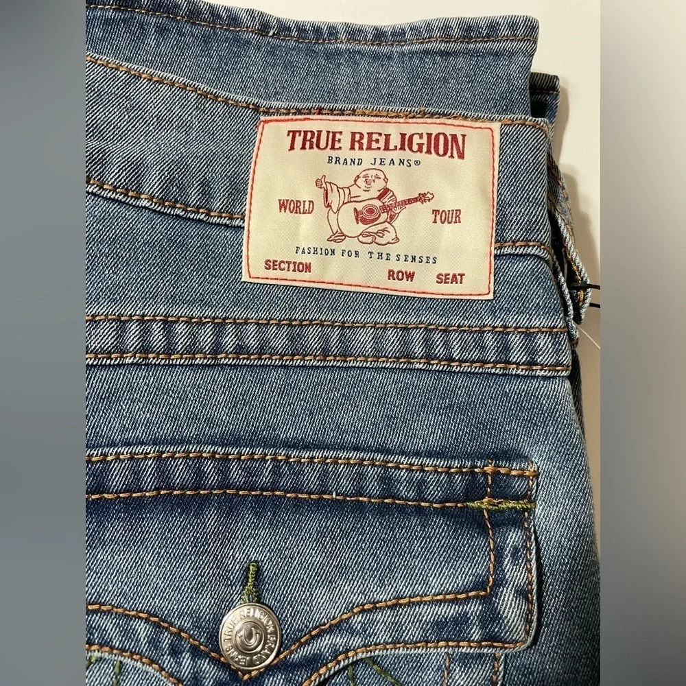 True Religion Ricky Big T Flap Jeans Medium Dusty Wash New